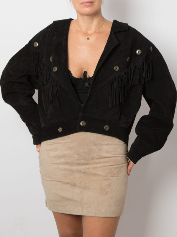 Vintage Suede Fringe Jacket Oversized - Image 7