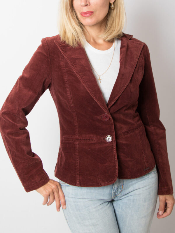 Vintage Rust Corduroy Blazer Women - Image 2