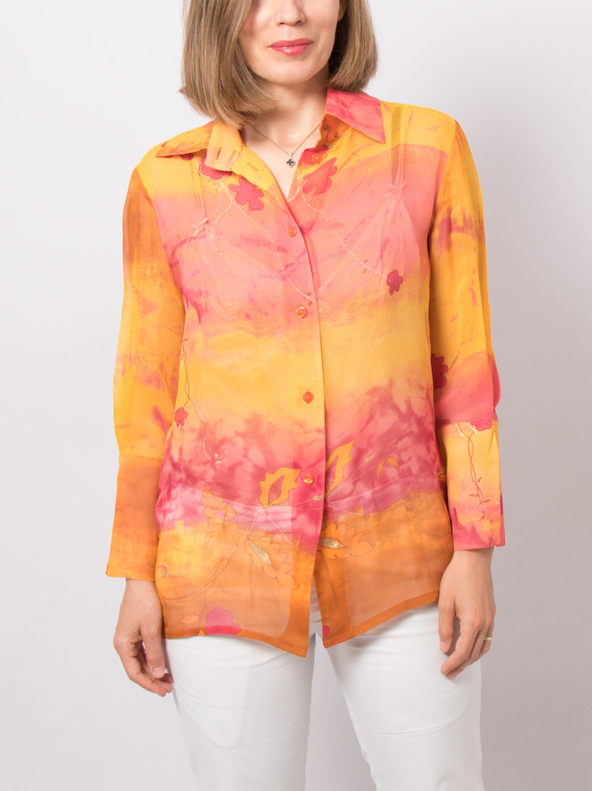 Vintage Sheer Silk Ombre Blouse Vintage Sheer Silk Ombre Blouse - Image 2