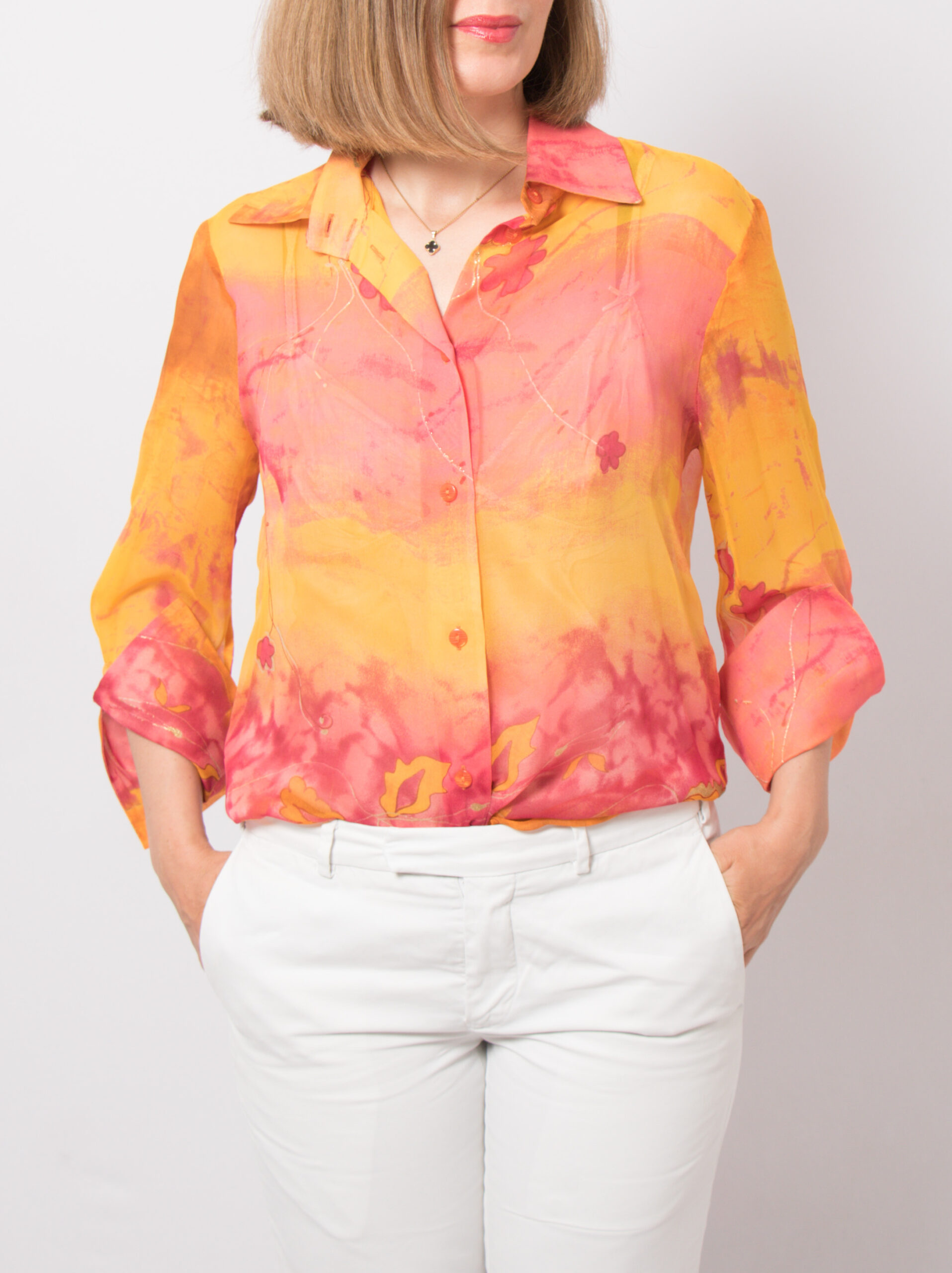 Vintage Sheer Silk Ombre Blouse Vintage Sheer Silk Ombre Blouse