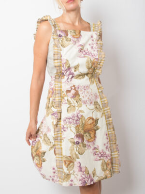 Vintage Plaid Floral Gardening Apron