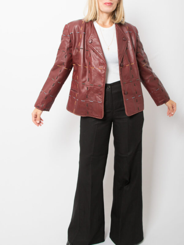 90s Burgundy Leather Jacket