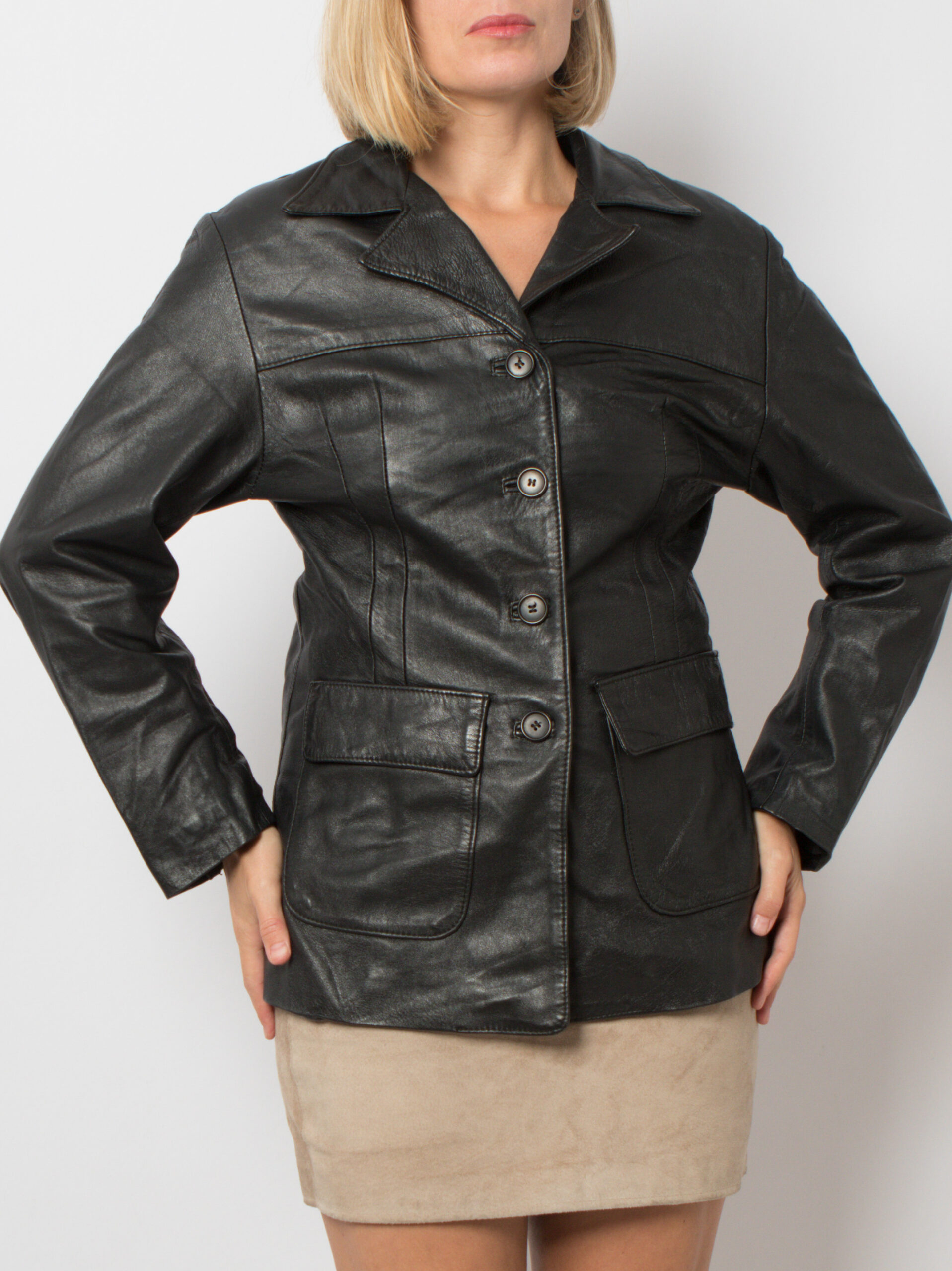 Y2K Black Leather Jacket Women Y2K Black Leather Jacket Women - Image 4