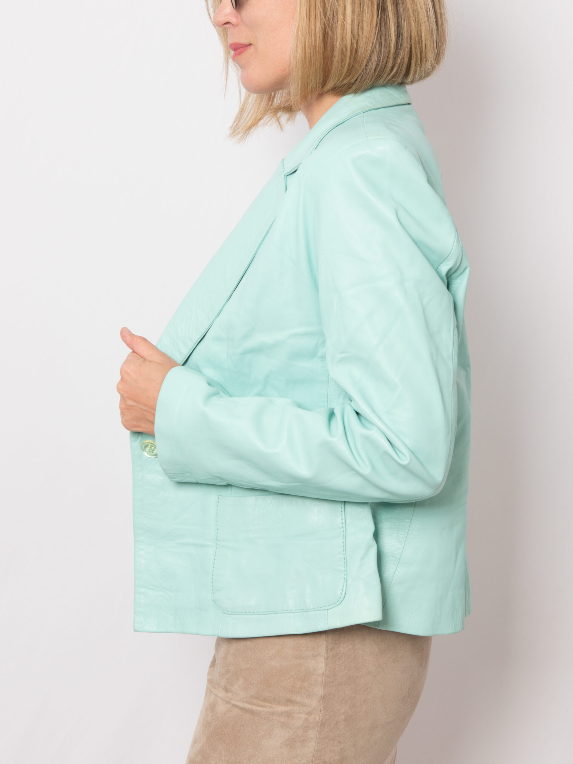 Vintage Soft Leather Blazer Vintage Soft Leather Blazer - Image 4