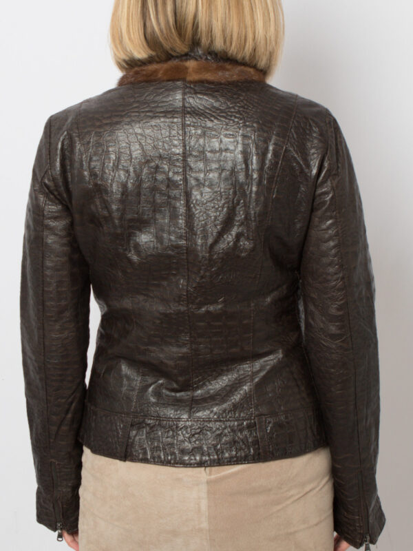 Y2K Brown Leather Jacket Women - Image 3