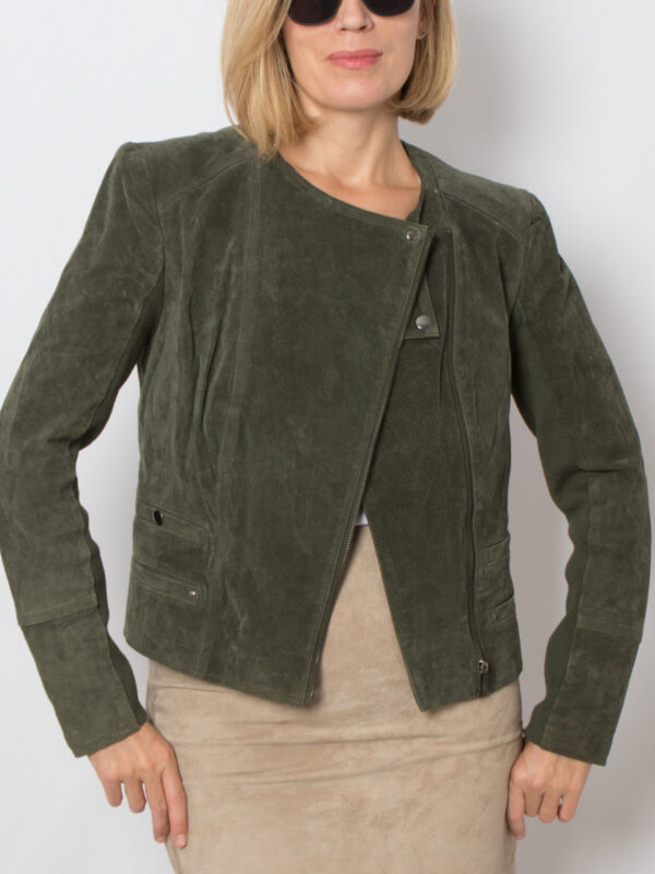 Y2K Green Suede Jacket Women