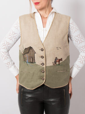 Vintage Alpine Linen Vest
