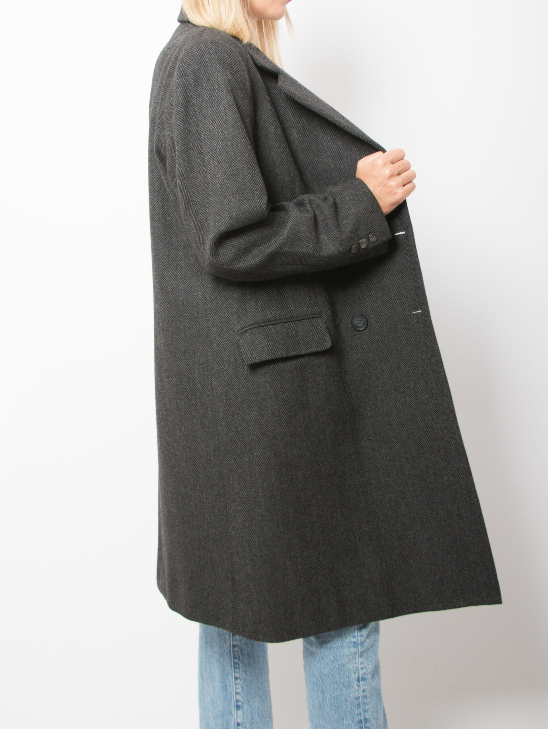 Vintage Herringbone Coat Mens by ETHOMAS Vintage Herringbone Coat Mens by ETHOMAS - Image 4