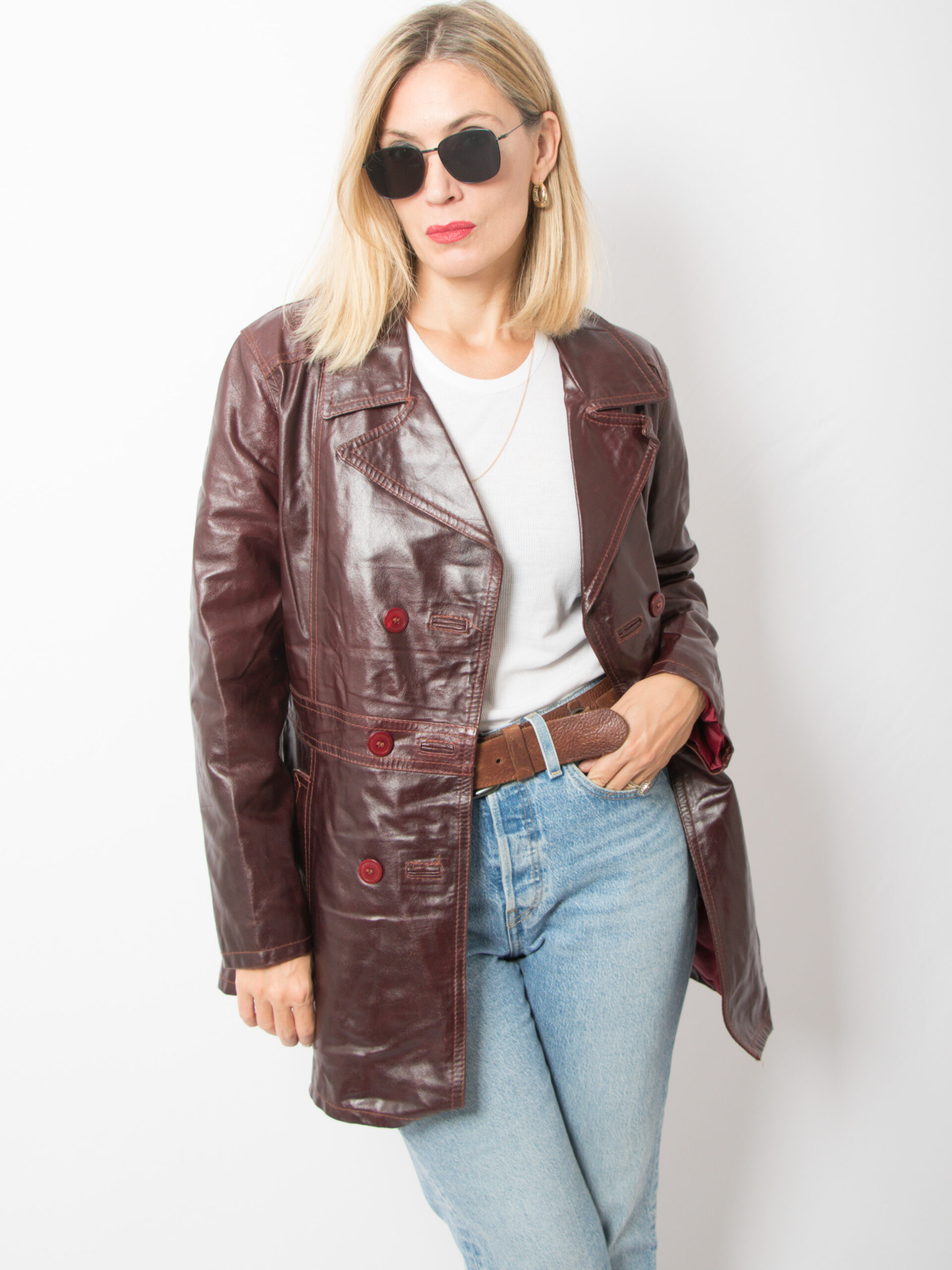 Vintage Burgundy Leather Jacket Vintage Burgundy Leather Jacket