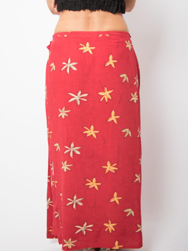 Vintage Floral Maxi Wrap Skirt - Image 5