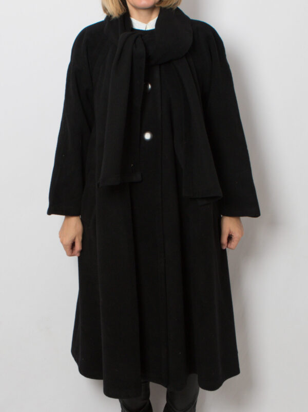 Vintage Wool Swing Coat with Scarf - Image 2