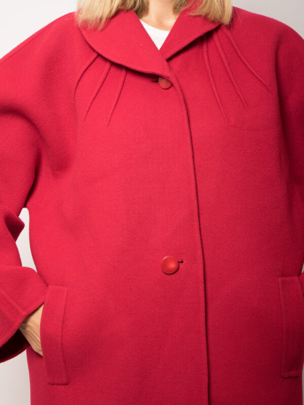 Vintage GERARDI Raspberry Wool Coat - Image 3