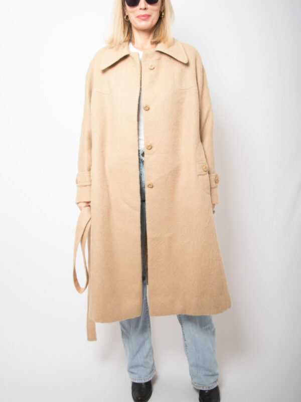 Vintage Wool Trench Coat - Image 2