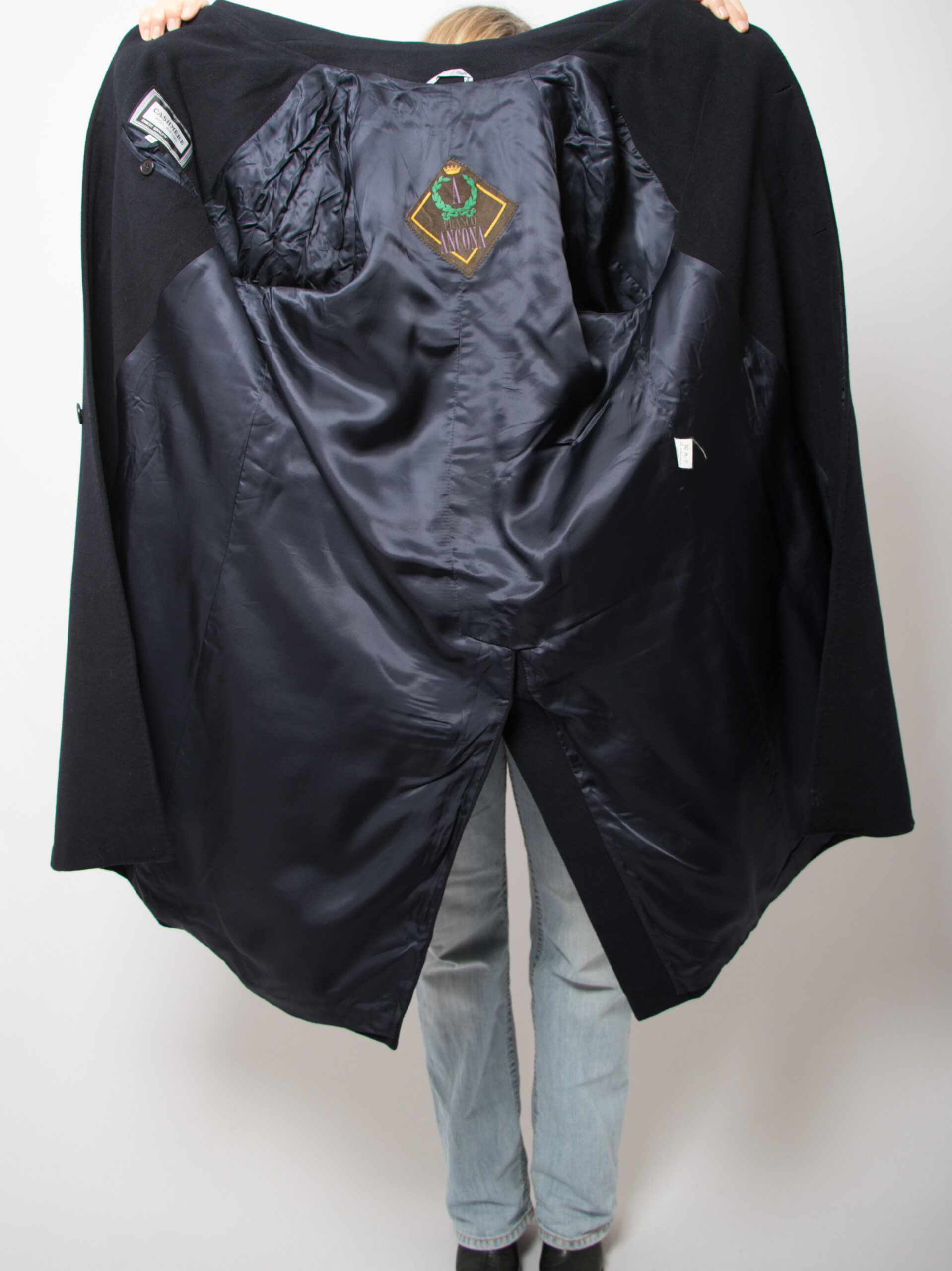 Vintage Blue Cashmere Wool Coat with Belt Vintage Blue Cashmere Wool Coat with Belt - Image 6