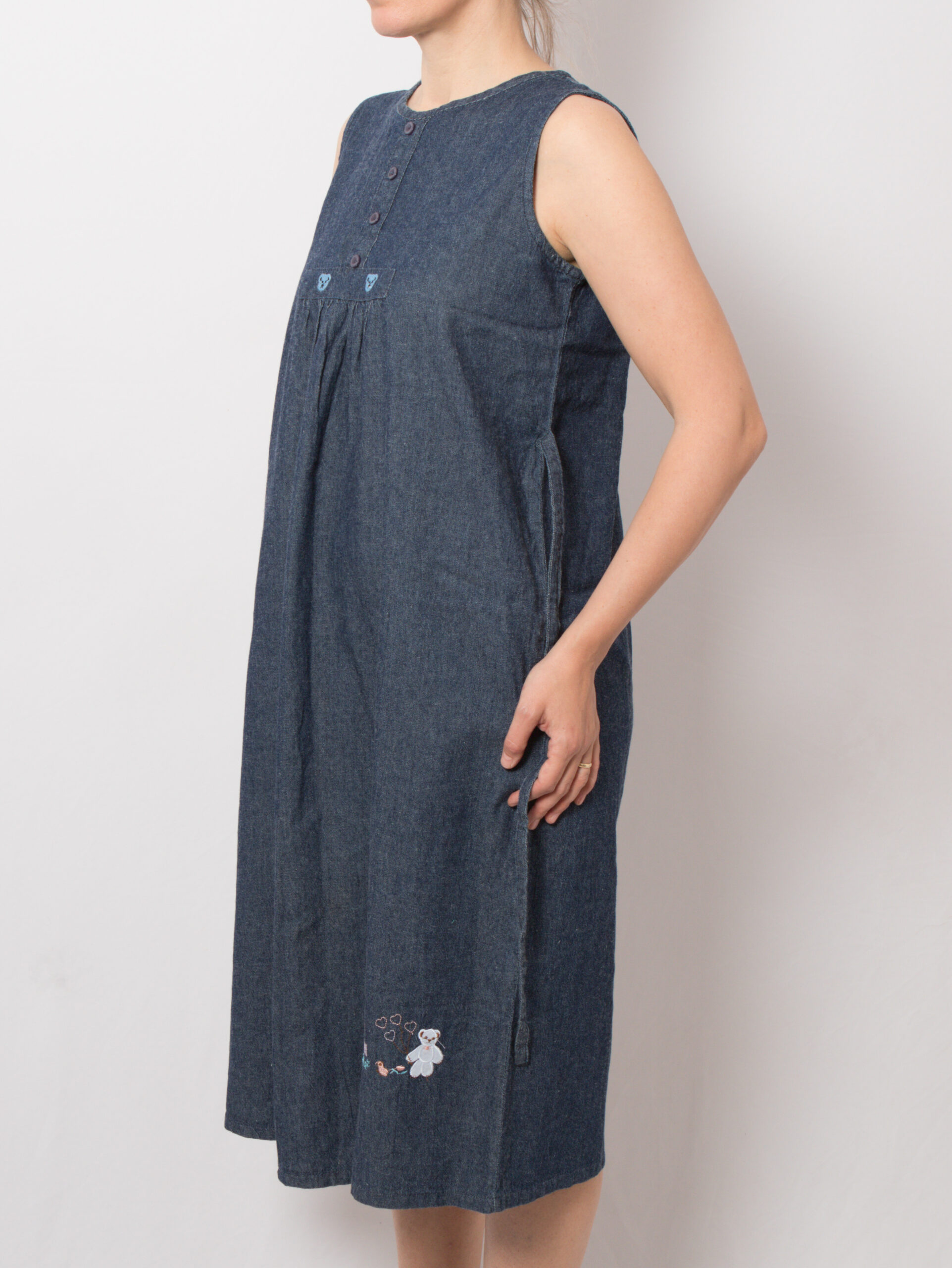 90s Denim Sarafan Dress 90s Denim Sarafan Dress - Image 5