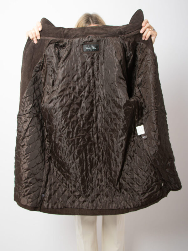 Vintage Fur Trim Hooded Suede Jacket - Image 6