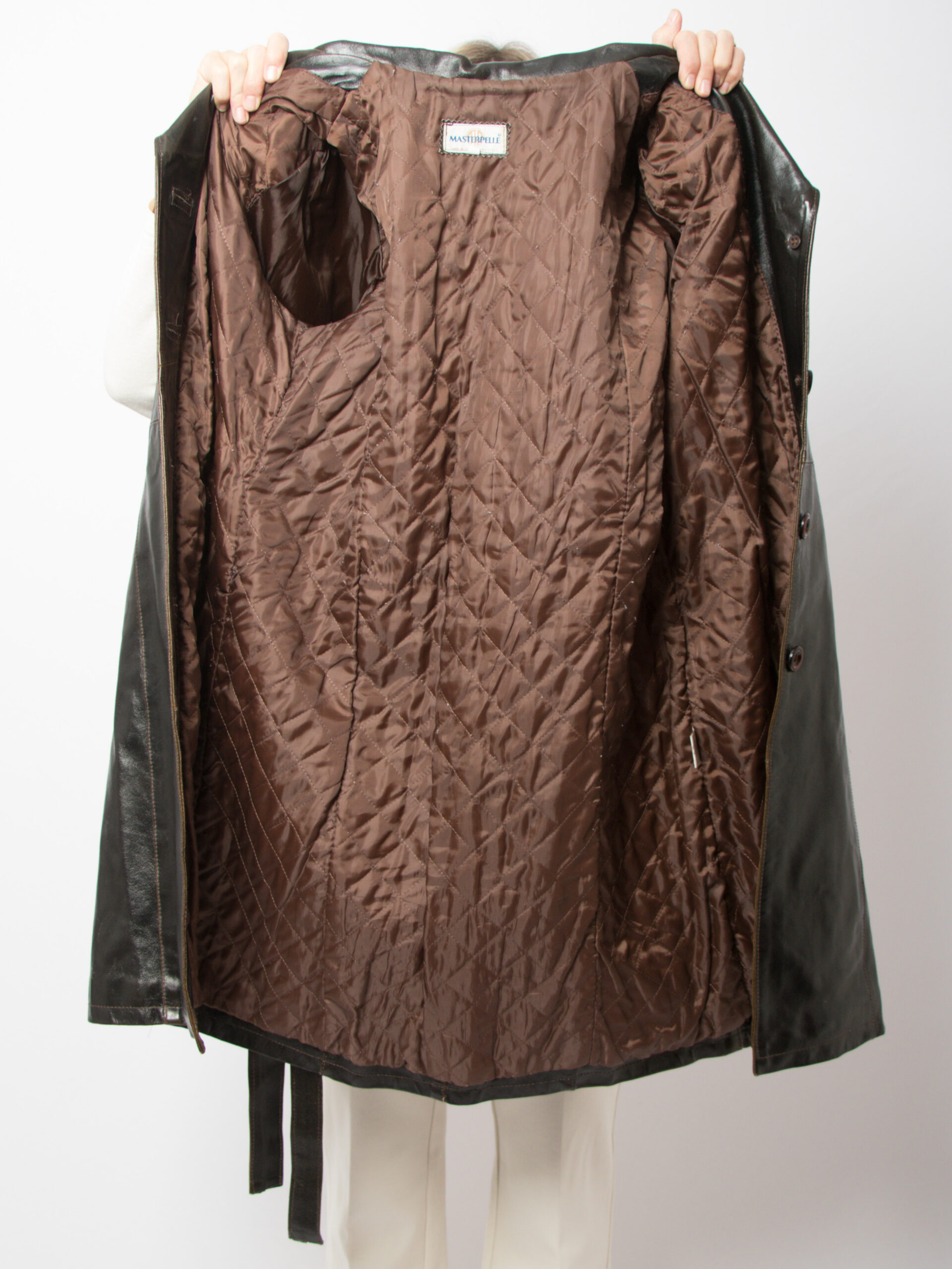 Vintage Shiny Leather Trench Coat Vintage Shiny Leather Trench Coat - Image 8