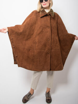 Vintage MARINA RINALDI Shearling Cape