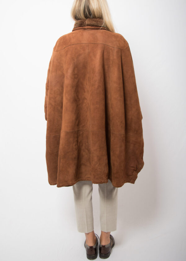 Vintage MARINA RINALDI Shearling Cape - Image 4