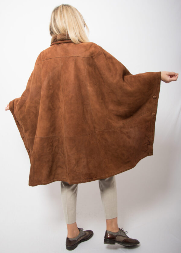 Vintage MARINA RINALDI Shearling Cape - Image 6