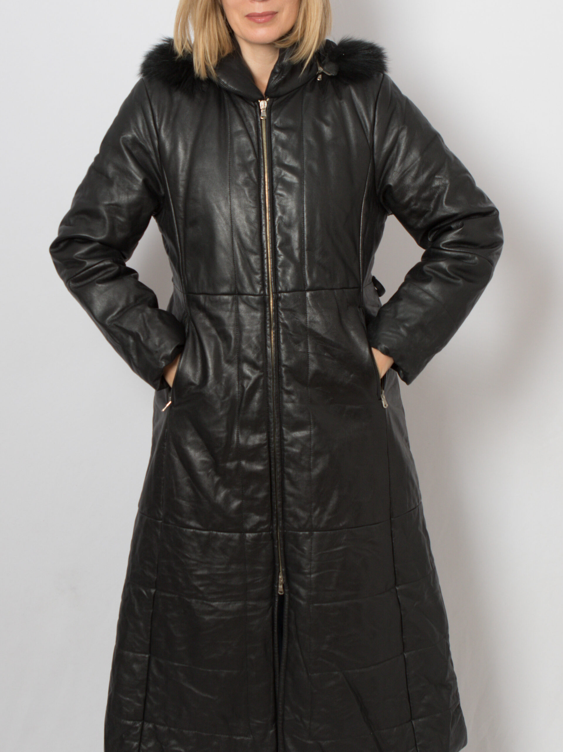 Vintage 100% Leather Coat with Hood Vintage 100% Leather Coat with Hood