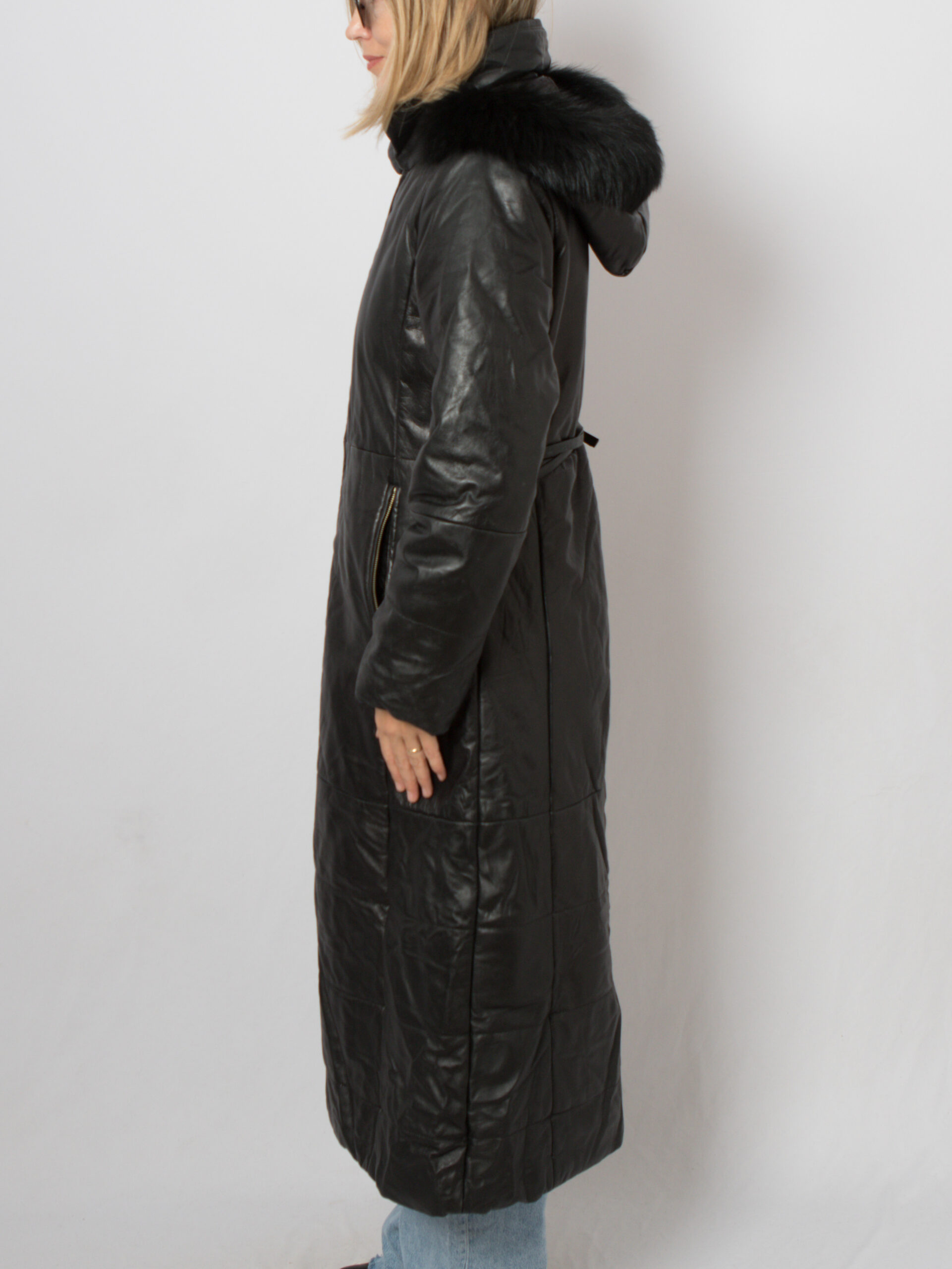 Vintage 100% Leather Coat with Hood Vintage 100% Leather Coat with Hood - Image 3
