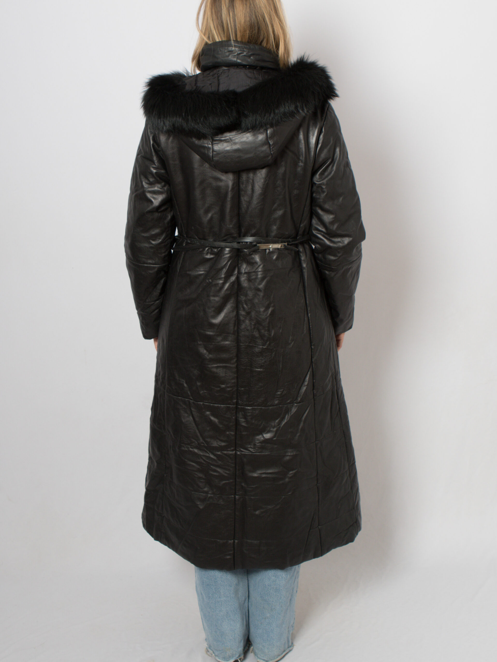 Vintage 100% Leather Coat with Hood Vintage 100% Leather Coat with Hood - Image 4