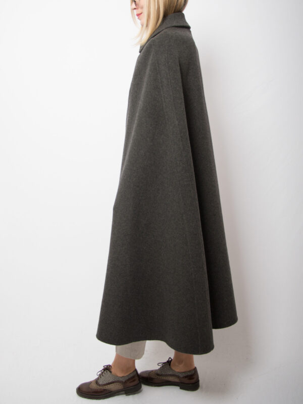 Handmade Vintage Long Wool Cloak - Image 2