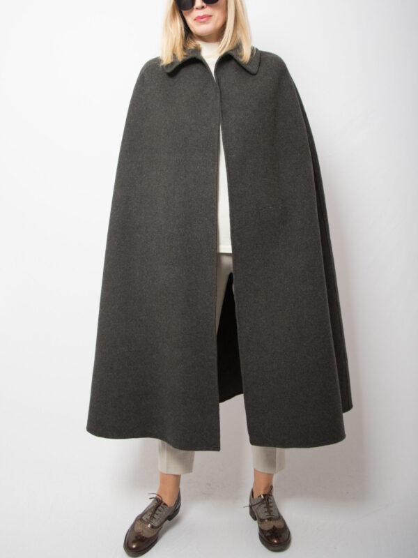 Handmade Vintage Long Wool Cloak - Image 5
