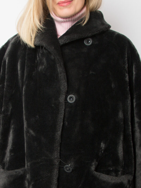 Vintage Grey Faux Fur Coat - Image 6