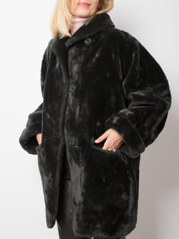 Vintage Grey Faux Fur Coat