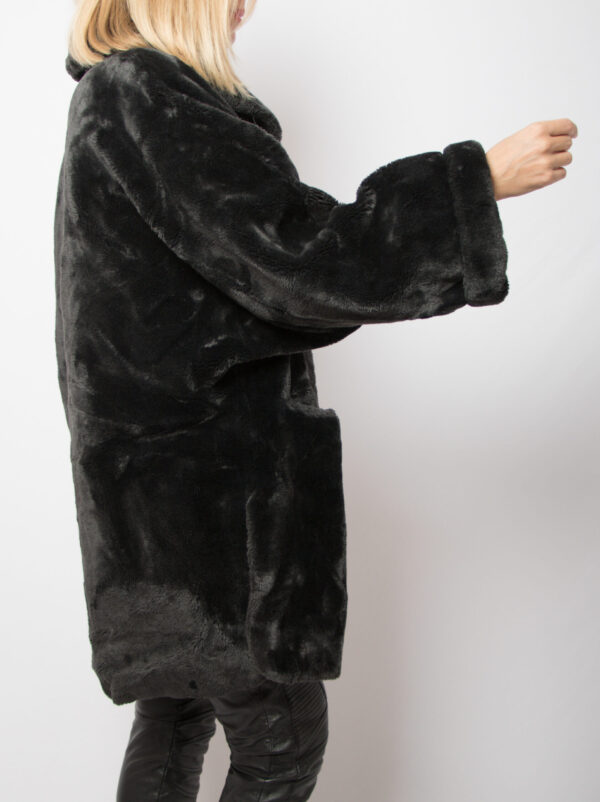 Vintage Grey Faux Fur Coat - Image 3