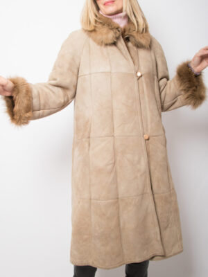Vintage Suede Shearling Coat