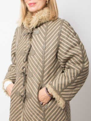 Vintage Striped Sheepskin Jacket