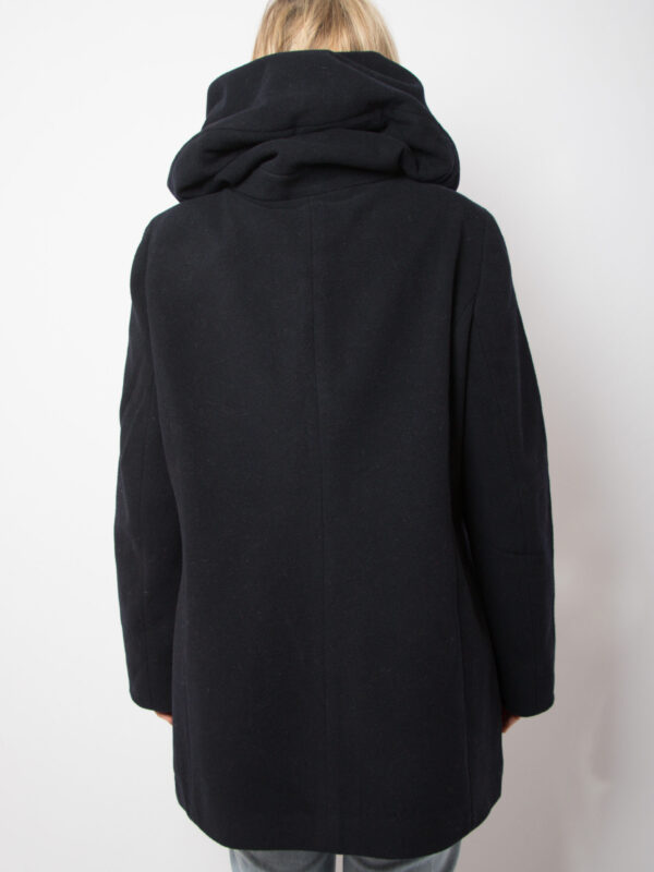 Vintage Blue Hooded Wool Coat - Image 5
