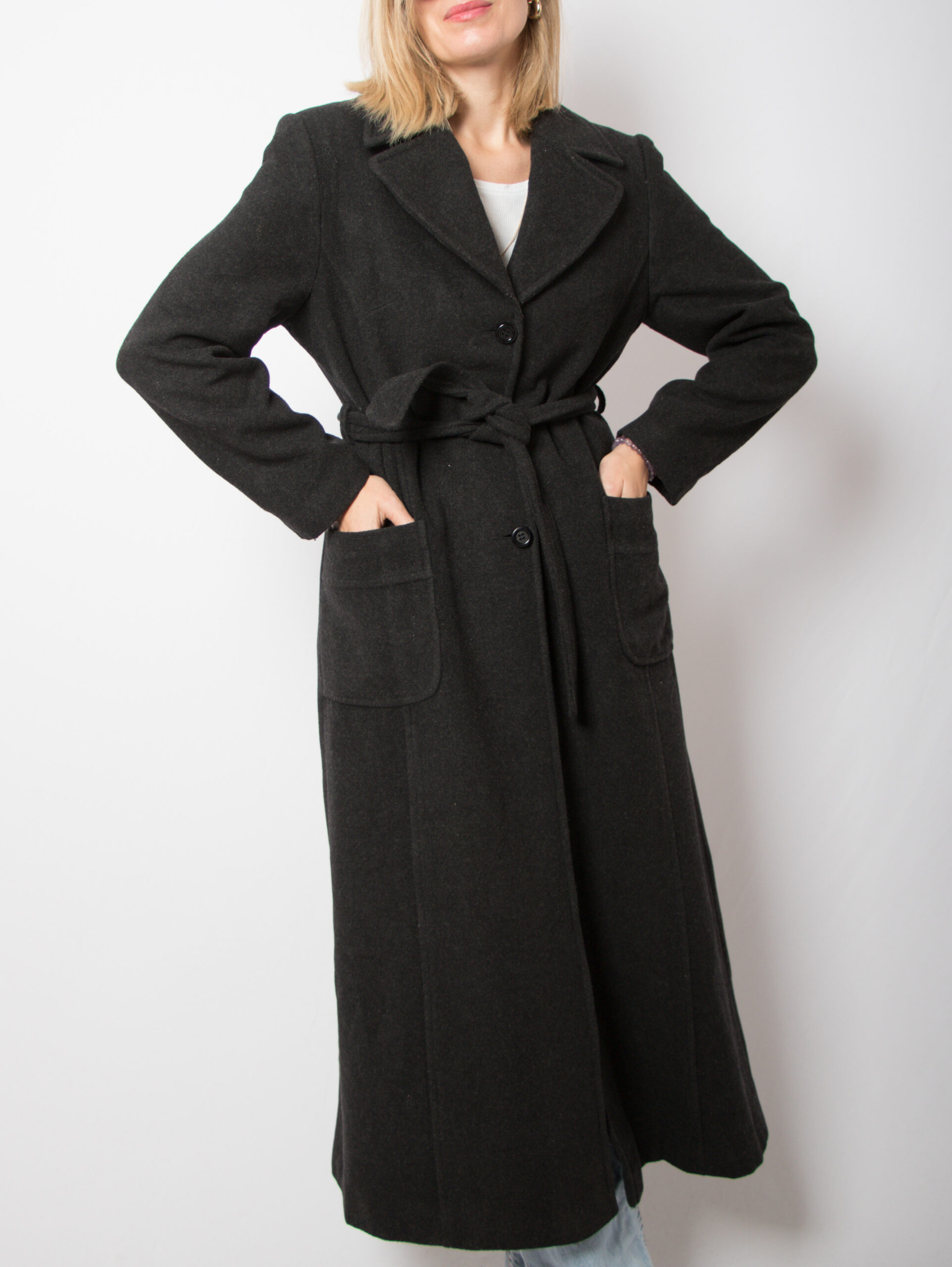 Vintage Long Wool Coat with belt Vintage Long Wool Coat with belt