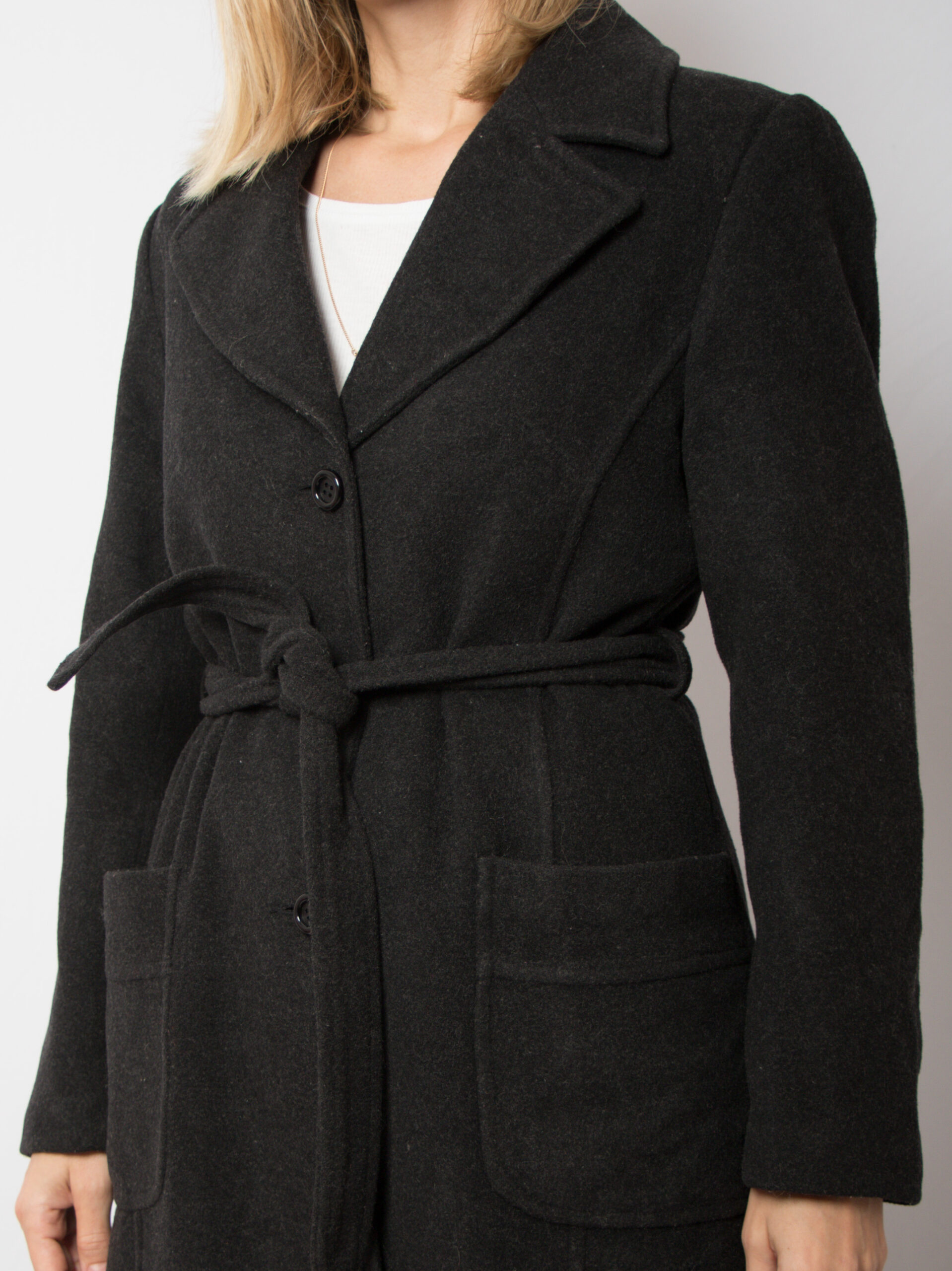 Vintage Long Wool Coat with belt Vintage Long Wool Coat with belt - Image 5