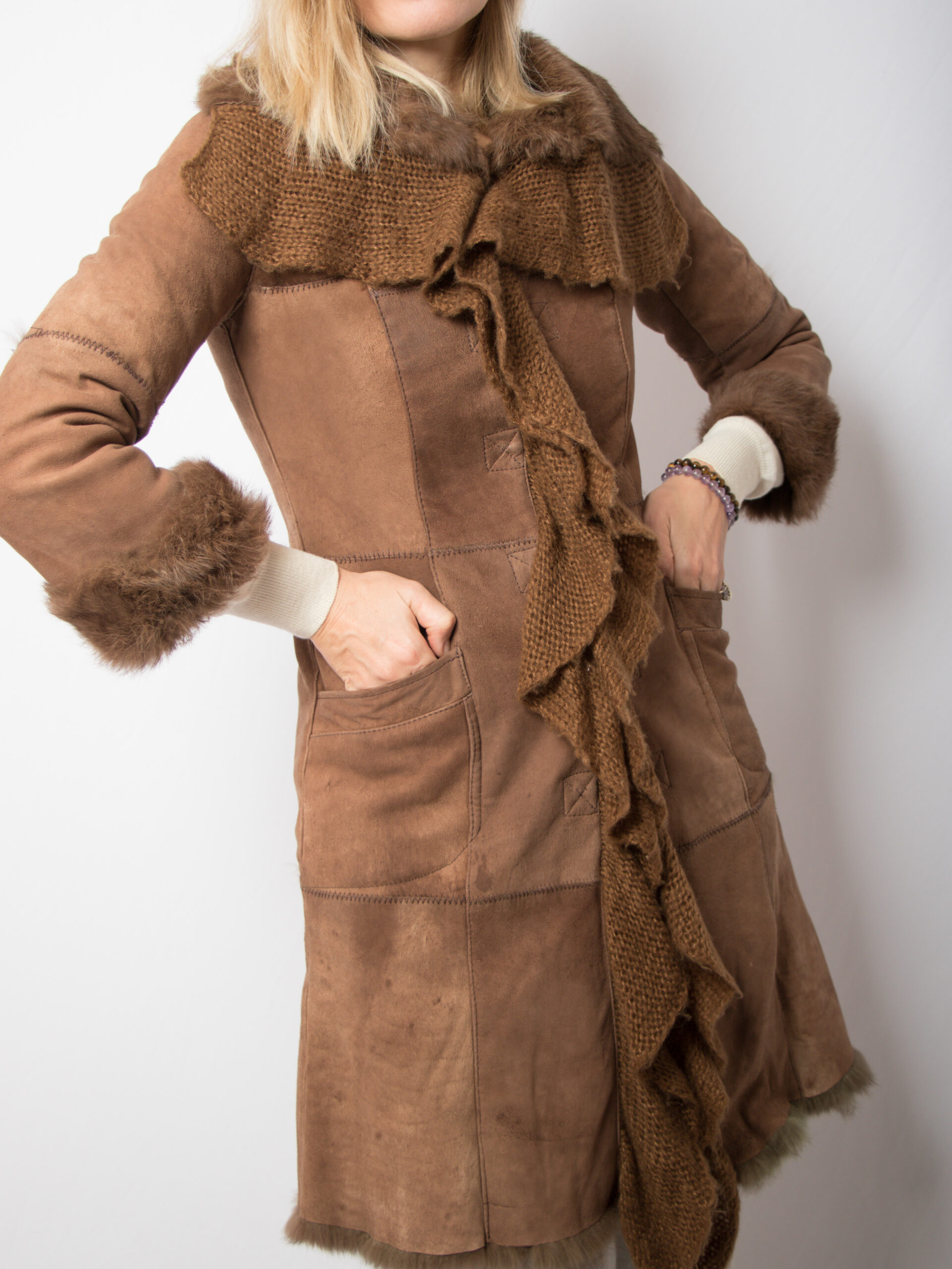 Stefanel Suede and Rabbit Fur Coat Stefanel Suede and Rabbit Fur Coat - Image 2