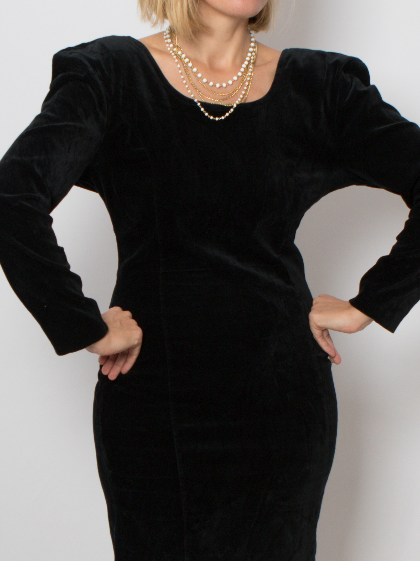 80s Black Velvet Mini Dress Vintage 1980s Black Velvet Cocktail Dress, Made in Italy by CLASS Size M