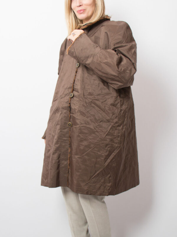 Vintage Floral Fur Lining Coat - Image 2