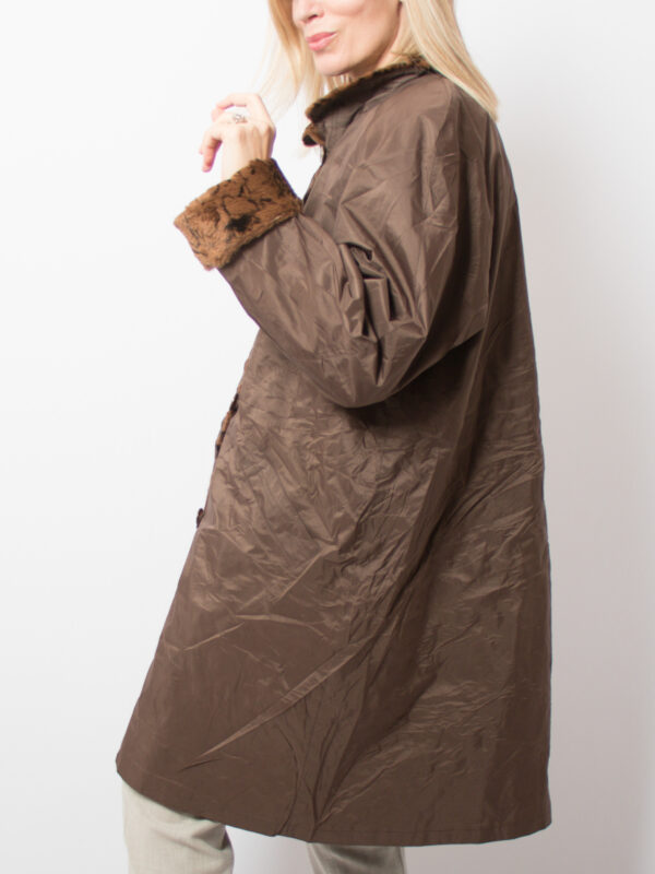 Vintage Floral Fur Lining Coat