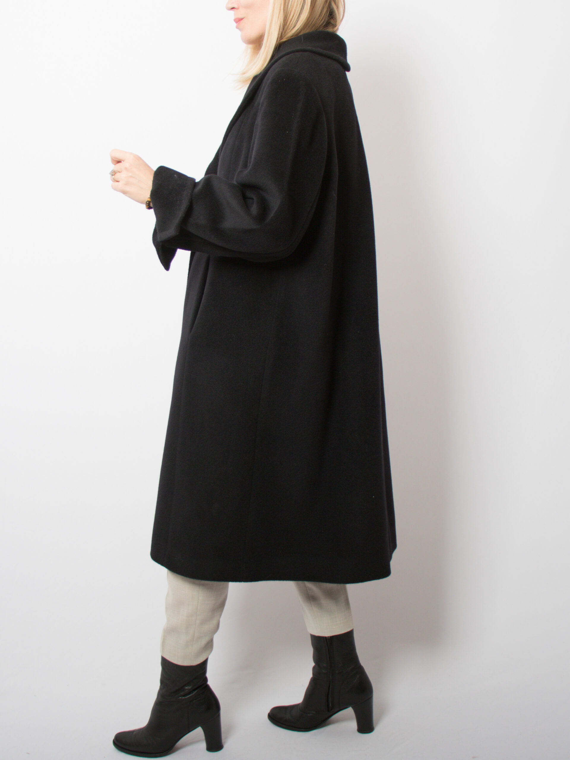Vintage Black Wool Swing Coat Vintage Black Wool Swing Coat - Image 3
