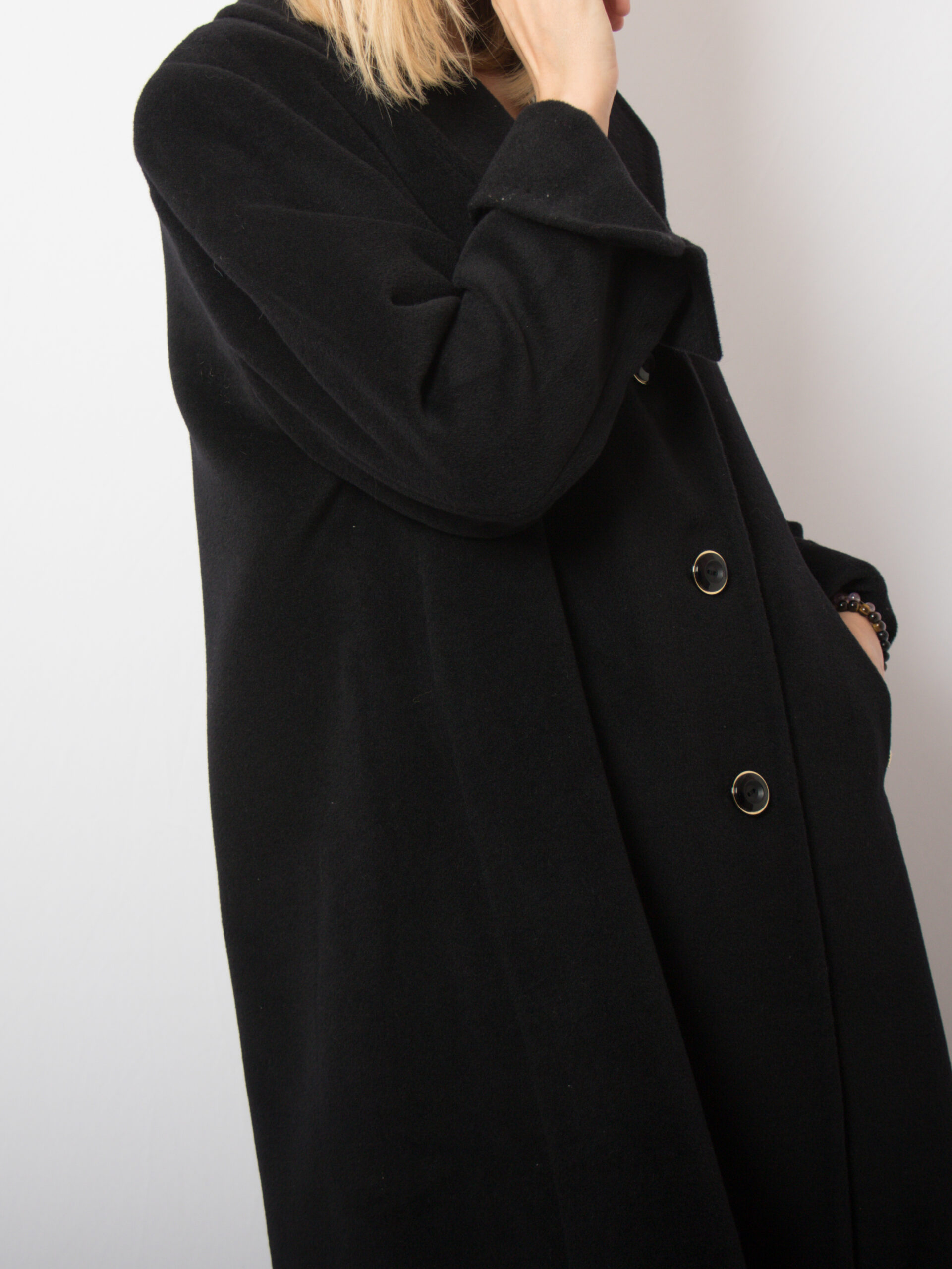 Vintage Black Wool Swing Coat Vintage Black Wool Swing Coat - Image 5