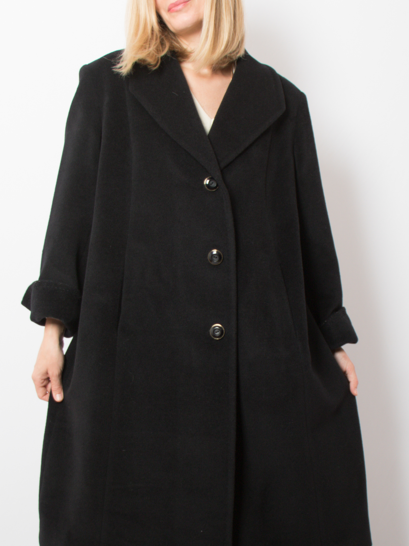 Vintage Black Wool Swing Coat Vintage Black Wool Swing Coat - Image 7