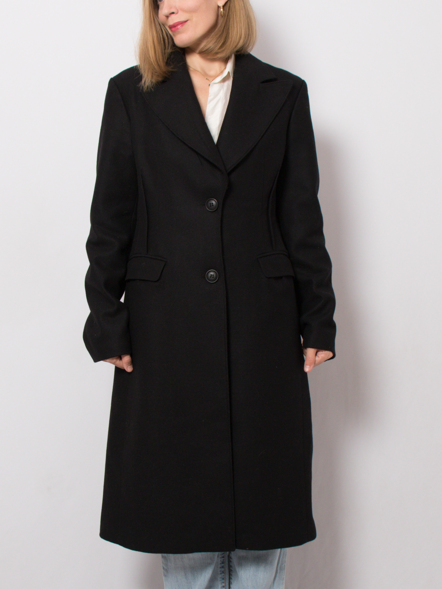 Minimalist Stefanel Black Wool Coat Minimalist Stefanel Black Wool Coat - Image 2