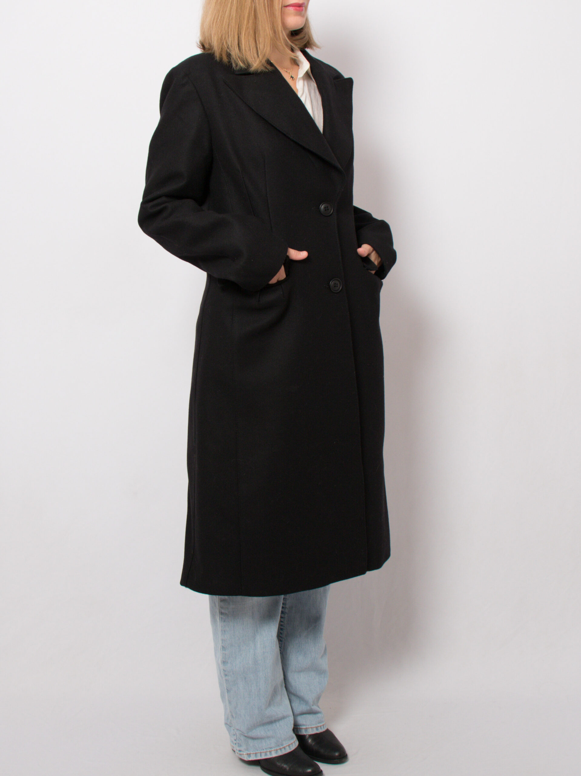 Minimalist Stefanel Black Wool Coat Minimalist Stefanel Black Wool Coat - Image 5