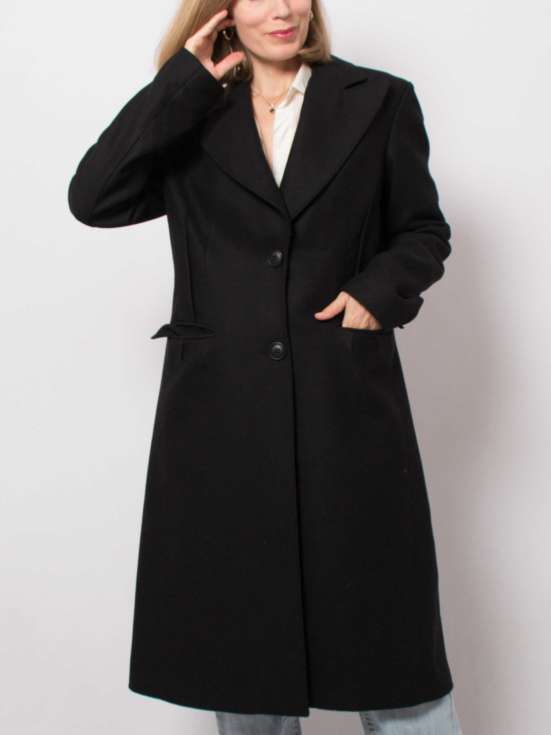 Minimalist Stefanel Black Wool Coat Minimalist Stefanel Black Wool Coat - Image 6