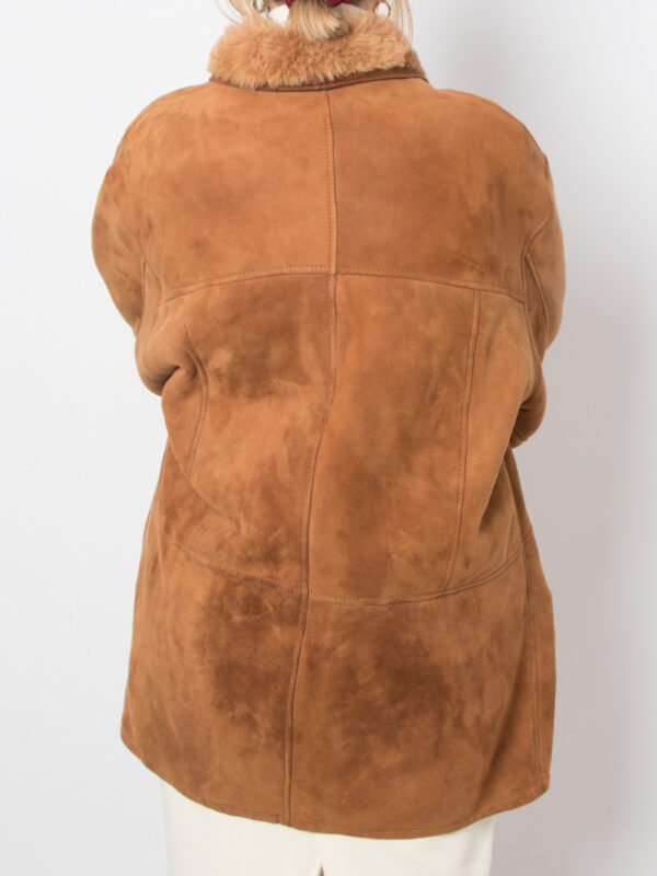 90s Suede Shearling Jacket - Image 4