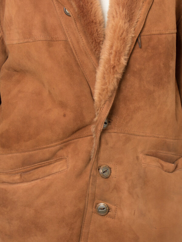 90s Suede Shearling Jacket - Image 5