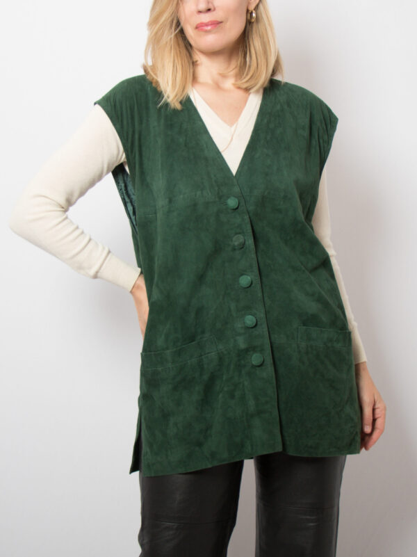 RARE Vintage Forest Green Suede Vest